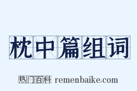 枕中篇组词是什么意思的图片